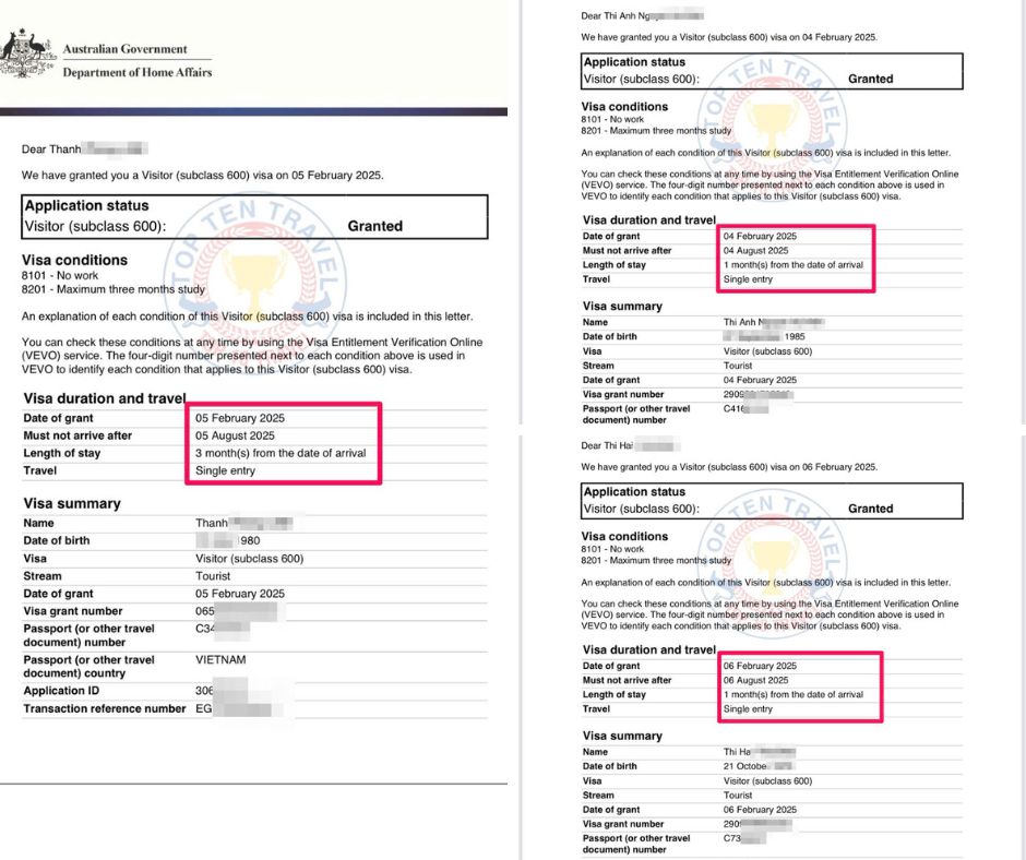 Visa Top Ten Travel với thủ tục nhanh chóng sẽ giúp cho Khách Hàng đảm bảo được lịch trình tới úc